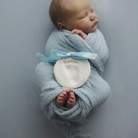 Gipsowa zawieszka odcisk ze wstążką Happy Hands