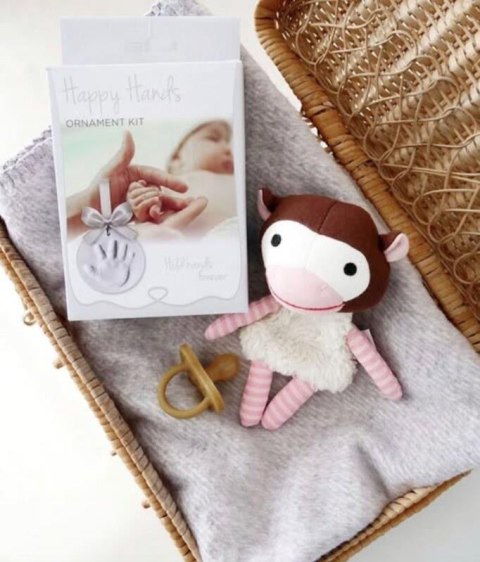 Gipsowa zawieszka odcisk ze wstążką Happy Hands