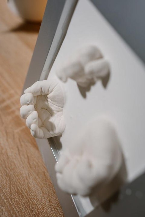 Ramka Deluxe z odciskiem 3D Happy Hands silver