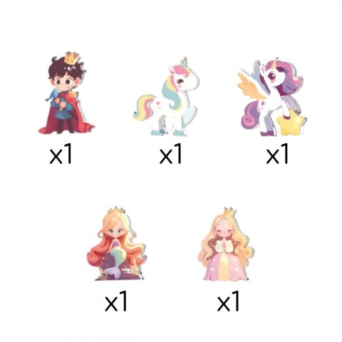 WOOPIE Klocki Magnetyczne Konstrukcyjne 3D Zestaw Edukacyjny Bajkowy Zamek 55el.