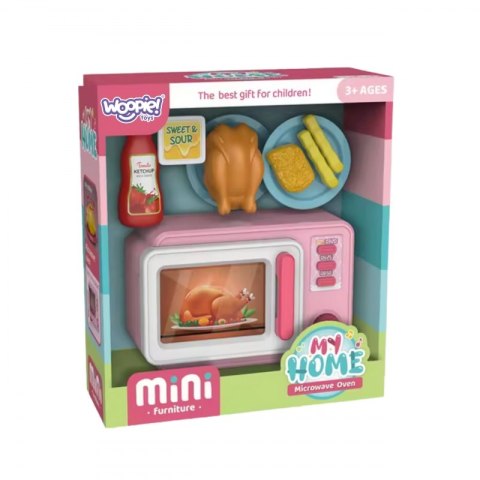 Różowa Kuchenka Mikrofalowa z Kurczakiem