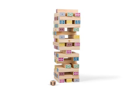 BS Toys, drewniana gra wieża numerów z kostką