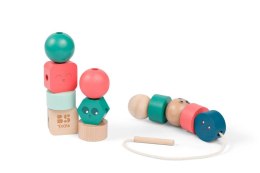 BS Toys, drewniana nawlekanka klocki Buźki