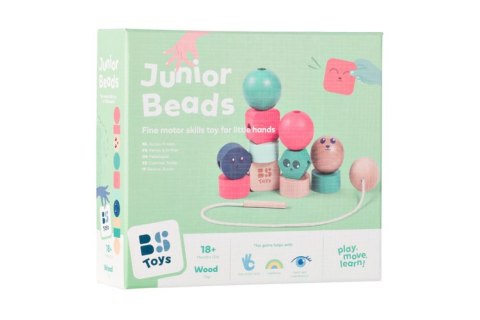 BS Toys, drewniana nawlekanka klocki Buźki