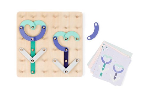 BS Toys, drewniana tablica manipulacyjna z płytkami Geoplank
