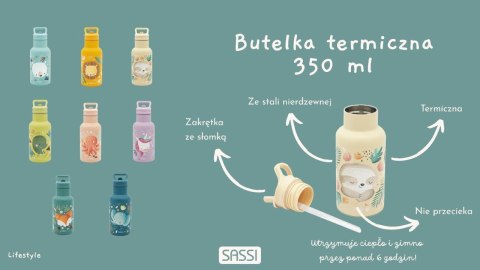 Butelka termiczna 350 ml Dinozaur SASSI