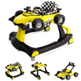 Chodzik, jeździk, pchacz WYŚCIGÓWKA FORMUŁA 1, 3w1 - żółty