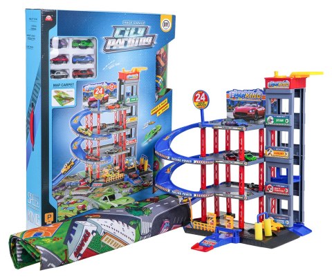 MEGA Wielopoziomowy Parking z Matą + Akcesoria