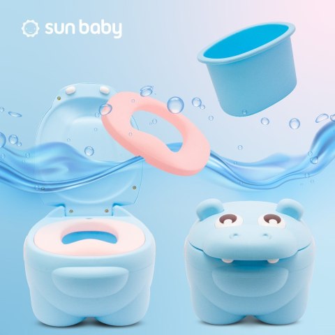 Nocnik antypoślizgowy z oparciem, wkładem i klapą, miękka wyściółka HIPPO niebieski