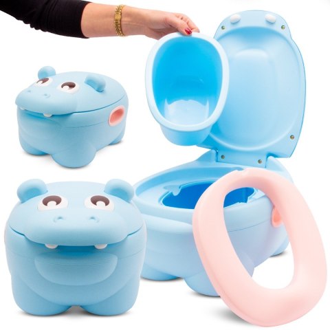 Nocnik antypoślizgowy z oparciem, wkładem i klapą, miękka wyściółka HIPPO niebieski