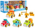 Zestaw Autek Budowlanych z Funkcją Dźwięku i Świateł + Akcesoria
