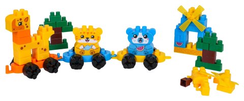 Zestaw Dużych Klocków Kolejka Zwierząt