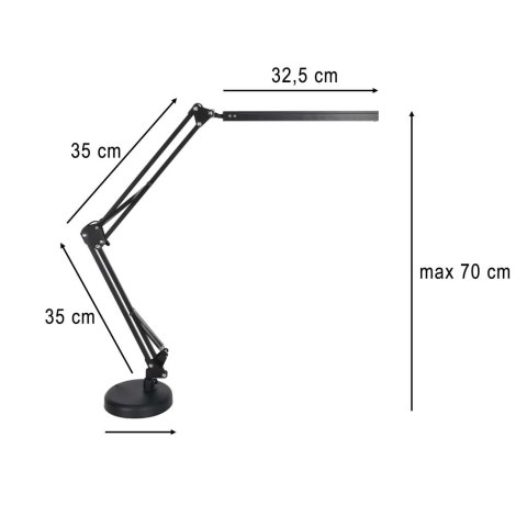 Lampka na biurko biurkowa LED USB obrotowy wysięgnik 2 sposoby mocowania