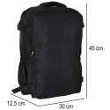 Plecak turystyczny kabinowy podróżny bagaż podręczny czarny 45x30 cm