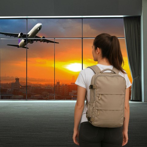 Plecak podróżny turystyczny bagaż szary 45x30 cm