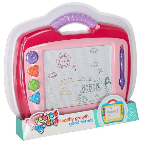 Tablica magnetyczna tablet do rysowania znikopis stempelki różowy XL