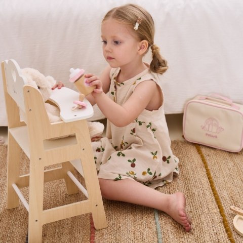 VIGA PolarB Drewniany Zestaw do Karmienia Lalki Torba - z Butelką i Śliniaczkiem