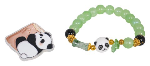 Zestaw Biżuterii Panda Zielona Bransoletka