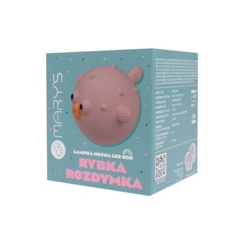 MARY'S MW61487 Lampka nocna LED Rybka rozdymka różowa