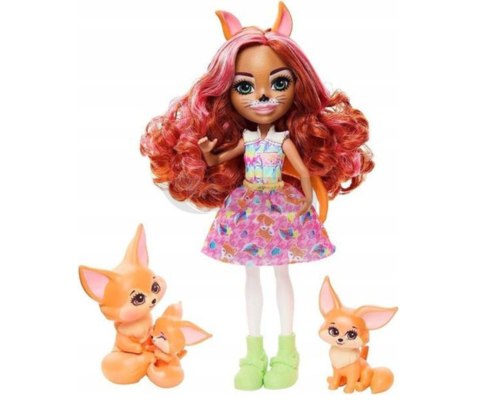 MATTEL 6734 Enchantimals HNT60 Zestaw Lalka Fennec Fox i Rodzina Lisków