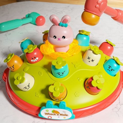 WOOPIE BABY Interaktywna Gra Zręcznościowa Wbij Marchewke Edukacyjna Uderz Młotkiem w Kreta