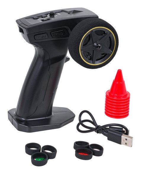 Autko R/C do Driftu 1:43 Srebrne w paski + Akcesoria