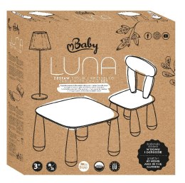 MALTEX SET LUNA SMERFY Stolik dla dzieci + krzesełko biały/niebieski