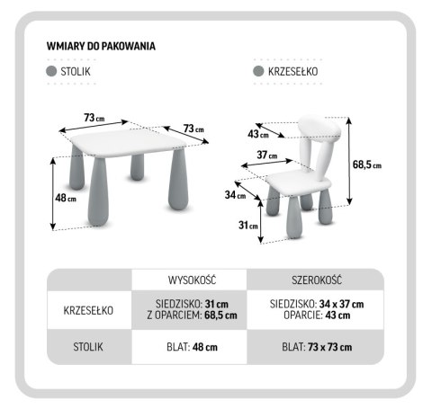 MALTEX SET LUNA CLASSIC Stolik dla dzieci + krzesełko biały/beżowy