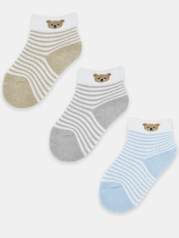 NOVITI SF025-B-01 Skarpety chłopięce z puszystym ściągaczem miś mix 12-18m