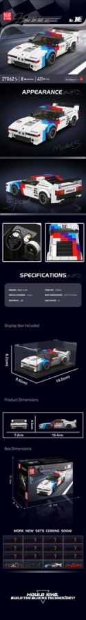 Zestaw Klocków Pojazd Sportowe Białe 411el.