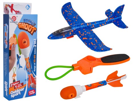 Zestaw Samolot Niebieski 2w1 z Wyrzutnią
