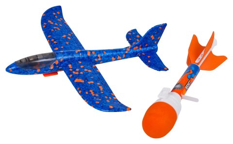 Zestaw Samolot Niebieski 2w1 z Wyrzutnią