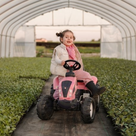 FALK 2056L Traktor Country Star z przyczepą różowy