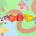Klocki drewniane do nawlekania tablica plansza farma zwierzęta