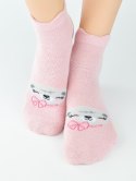 NOVITI SB009-G-02 Skarpety bawełna ABS z silikonem dziewczęce 15/18