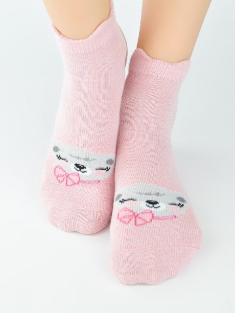 NOVITI SB009-G-02 Skarpety bawełna ABS z silikonem dziewczęce 15/18