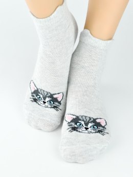 NOVITI SB009-G-02 Skarpety bawełna ABS z silikonem dziewczęce 15/18