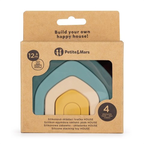 PETITE&MARS 600817 Silikonowa zabawka - układanka House Misty Green
