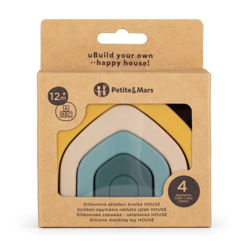 PETITE&MARS 600819 Silikonowa zabawka - układanka House Intense Ochre