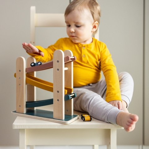 PETITE&MARS 610726 Drewniana zabawka zjeżdżalnia - tor Milky Way Aurora Pink 18 m+