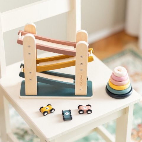 PETITE&MARS 610726 Drewniana zabawka zjeżdżalnia - tor Milky Way Aurora Pink 18 m+