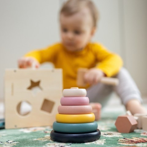 PETITE&MARS 610728 Drewniana zabawka - wieża Orbit Aurora Pink 36 m+