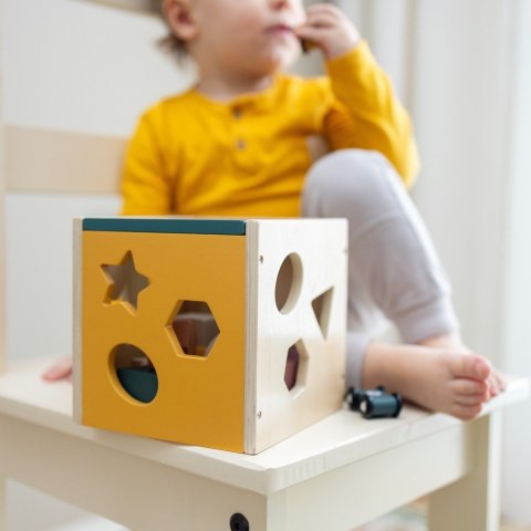 PETITE&MARS 610730 Drewniana zabawka - sorter Gravity Aurora Pink 12 m+