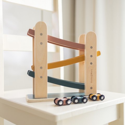 PETITE&MARS 615726 Drewniana zabawka zjeżdżalnia - tor Milky Way Cosmic Blue 18 m+