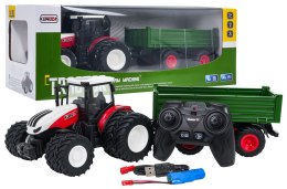 Traktor Czerwony R/C Z Zieloną Naczepą