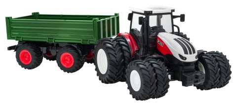 Traktor Czerwony R/C Z Zieloną Naczepą