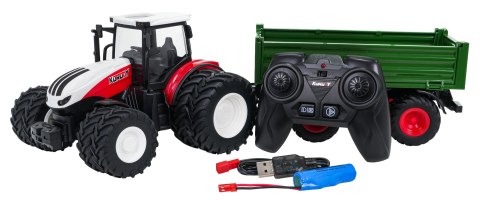 Traktor Czerwony R/C Z Zieloną Naczepą