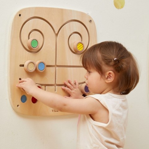 VIGA Drewniana Tablica Manipulacyjna Sensoryczna Labirynt Dotknij i Dopasuj