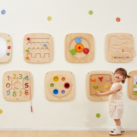 VIGA Drewniana Tablica Manipulacyjna Sensoryczna Nauka Liczenia Sorter