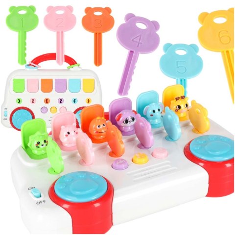 Autobus edukacyjny grający wyskakujące zwierzątka kluczyki